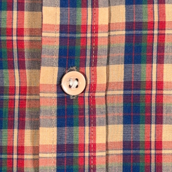 Vintage Kingsport Shirt Adult MEDIUM Brown Plaid Western Colorful Sears 80s - Picture 5 of 8